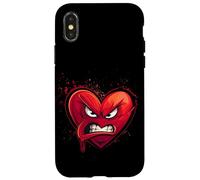 Cœur en Colère, Heart Cartoon, Crazy Love, Rage, Funny Coque pour iPhone X/XS