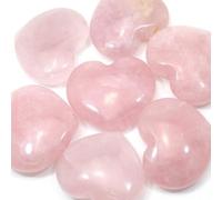 Cœur en cristal de quartz rose (qualité supplémentaire) ~ 45 mm