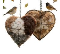 Cœur en Fibres Naturelles Fait Main pour nids d'oiseaux, Support de matériaux pour nids d'oiseaux, nichoirs pour colibris, abri extérieur Double Saison pour Oiseaux, idéal pour Le Jardin(2pcs)