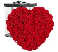 Infactory Cœur en roses artificielles 20 cm avec boîte cadeau