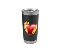 Cœur enflammé brûlant Gobelet isotherme en acier inoxydable double paroi