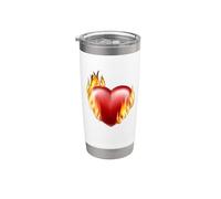 Cœur enflammé brûlant Gobelet isotherme en acier inoxydable double paroi