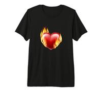 Cœur enflammé brûlant T-Shirt Haut de Gamme