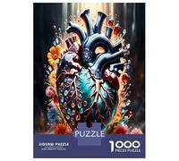 Cœur Fleurs gemmes 1000 Pièces Pack Puzzle Magie enchantée de l'amour Puzzle Voitureton Extra-épais - Collectionneurs’ Favorite, Détente, Pause Bureau Voyage Et Fêtes 70x50cm/1000pcs