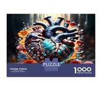 Cœur fleurs gemmes 1000 Pièces Puzzle Classique Magie enchantée de l'amour Pack Puzzle Voitureton Extra-épais - Collectionneurs’ Favorite, Détente Mentale, Pause Bureau Voyage Et Fêtes 52x38cm/1000pcs