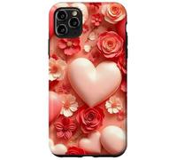 Cœur Floral Amour Romantique Fleur Design décoratif Coque pour iPhone 11 Pro Max