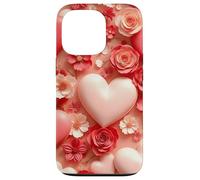 Cœur Floral Amour Romantique Fleur Design décoratif Coque pour iPhone 13 Pro