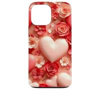 Cœur Floral Amour Romantique Fleur Design décoratif Coque pour iPhone 13 Pro Max