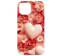 Cœur Floral Amour Romantique Fleur Design décoratif Coque pour iPhone 15