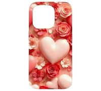 Cœur Floral Amour Romantique Fleur Design décoratif Coque pour iPhone 15 Pro