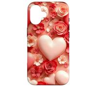 Cœur Floral Amour Romantique Fleur Design décoratif Coque pour iPhone 16