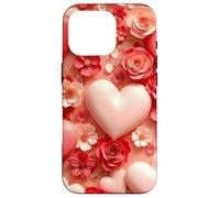 Cœur Floral Amour Romantique Fleur Design décoratif Coque pour iPhone 16 Pro