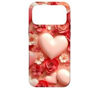 Cœur Floral Amour Romantique Fleur Design décoratif Coque pour iPhone 17 Pro Max