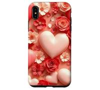 Cœur Floral Amour Romantique Fleur Design décoratif Coque pour iPhone XS Max
