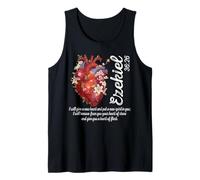 Cœur Floral Ézéchiel 36:26 Cœur de Chair Femme chrétienne Débardeur