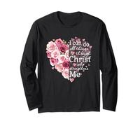 Cœur Floral I Can Do All Things Through Christ Manche Longue