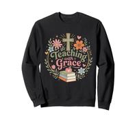 Cœur Floral pour Enseignant chrétien Sweatshirt