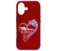 Cœur Floral Rose Maman Ours et Trois bébés Mamans Coque pour iPhone 17