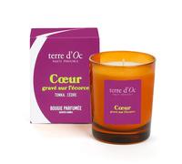 Bougie parfumée Cœur gravé sur l'écorce cèdre tonka Terre d'Oc 180 g Multicolore