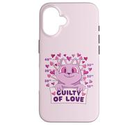Cœur Humoristique en Forme de Chat Guilty of Love pour Coque pour iPhone 16