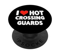 Cœur « I Love Hot Crossing Guards » - pour Mari, épouse, Petit ami PopSockets PopGrip Adhésif