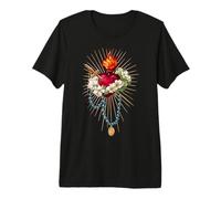 Cœur Immaculé de Marie Marian Rosaire Sainte Mère Catholique T-Shirt Haut de Gamme