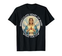 Cœur Immaculé de Marie Priez pour nous Cadeau catholique Chrétien T-Shirt