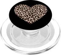 Cœur Léopard - Beige Nude Doux PopSockets PopGrip pour MagSafe