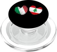 Cœur Liban Italie Drapeau Italien Drapeau libanais Amour Coeur PopSockets PopGrip pour MagSafe