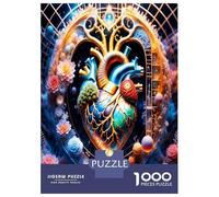 Cœur Magique Floral 1000 Pièces Puzzle Classique Magie enchantée de l'amour Pack Voitureton Extra-épais - Collectionneurs’ Favorite, Détente Mentale, Pause Bureau Voyage Et Fêtes 70x50cm/1000pcs