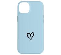 Cœur Minimaliste - Esthétique Sketch Love - Bleu Layette Coque pour iPhone 14 Plus