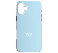 Cœur Minimaliste - Esthétique Sketch Love - Bleu Layette Coque pour iPhone 16 Plus