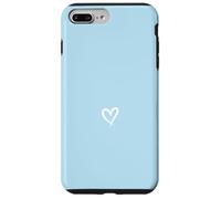 Cœur Minimaliste - Esthétique Sketch Love - Bleu Layette Coque pour iPhone 7 Plus/8 Plus