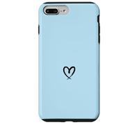 Cœur Minimaliste - Esthétique Sketch Love - Bleu Layette Coque pour iPhone 7 Plus/8 Plus
