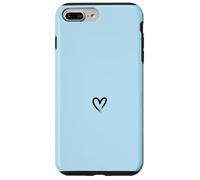 Cœur Minimaliste - Esthétique Sketch Love - Bleu Layette Coque pour iPhone 7 Plus/8 Plus