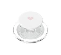 Cœur Minimaliste Rose pâle Blanc PopSockets PopGrip pour MagSafe