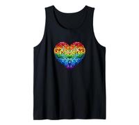 Cœur mosaïque en verre teinté arc-en-ciel Pride Débardeur