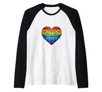 Cœur mosaïque en verre teinté arc-en-ciel Pride Manche Raglan