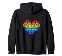 Cœur mosaïque en Verre teinté Arc-en-Ciel Pride Sweat à Capuche