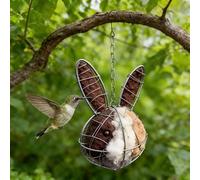 Cœur nichoir en fibre fait à la main, support de nids d'oiseaux, design de maisons de nidification rechargeables, nichoirs pour extérieur, abri d'extérieur double saison pour jardin, cour (bleu)