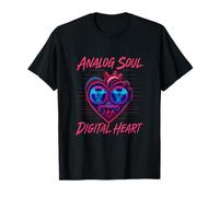 Cœur numérique Vaporwave Synthwave Neon Analog Soul T-Shirt