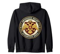 Cœur orthodoxe âme Byzantine Aigle byzance chrétien Sweat à Capuche