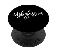 Cœur Ouzbékistan Amour des Femmes Ouzbékistan PopSockets PopGrip Adhésif