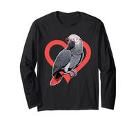 Cœur Perroquet Gris d’Afrique Lunettes Manche Longue