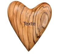 Cœur personnalisable en bois d’olivier 5,50 cm - Cadeau artisanal de Bethléem - Porte-bonheur à emporter partout avec soi - Symbole d’amour et d’attachement
