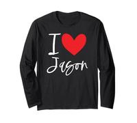 Cœur personnalisé avec Inscription « I Love Jason » Manche Longue