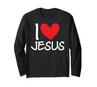 Cœur personnalisé avec Inscription « I Love Jesus » Manche Longue