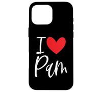 Cœur personnalisé avec Inscription « I Love Pam » Coque pour iPhone 16 Pro Max