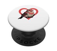 Cœur Pinson Oiseau Lunettes Pinsons PopSockets PopGrip Adhésif