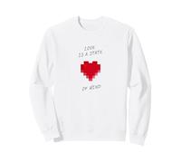Cœur Pixel 8 Bits Nerd déclaration Game Mine Mariage Amour Sweatshirt